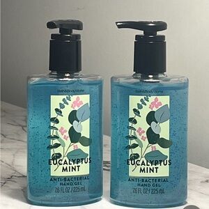 2 Bath & Body Works Anti Bacterial Full Size Hand Sanitizer Pump Eucalyptus Rain